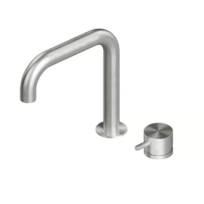 QuadroDesign Source Смеситель для раковины, 2 отв., цвет: Brushed Stainless Steel