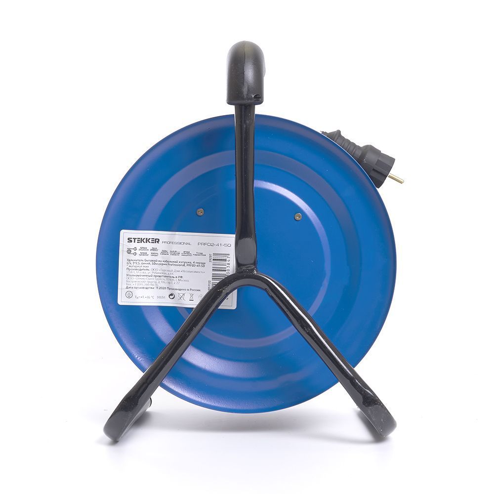 Удлинитель на металлической катушке 4-местный Stekker PRF02-41-50 50м 39297