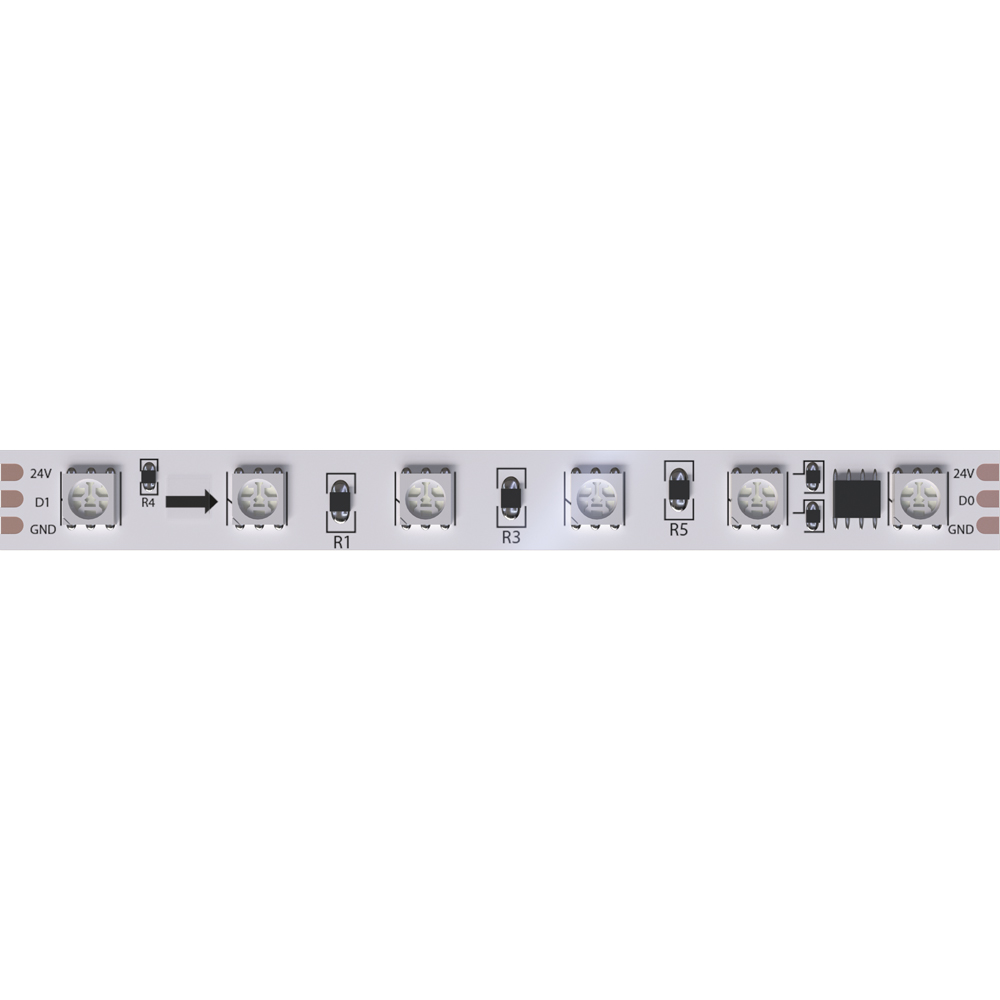 Светодиодная лента Arte Lamp Spi 24В 14,4Вт/м RGB 5м IP20 A2406010-05-RGB