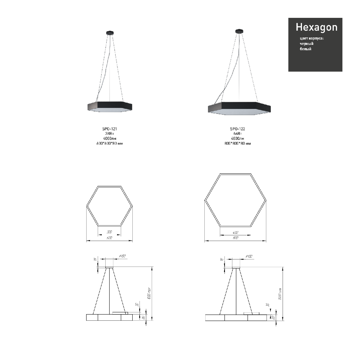 Подвесной светильник Эра Geometria SPO-121-W-40K-038 Б0050550
