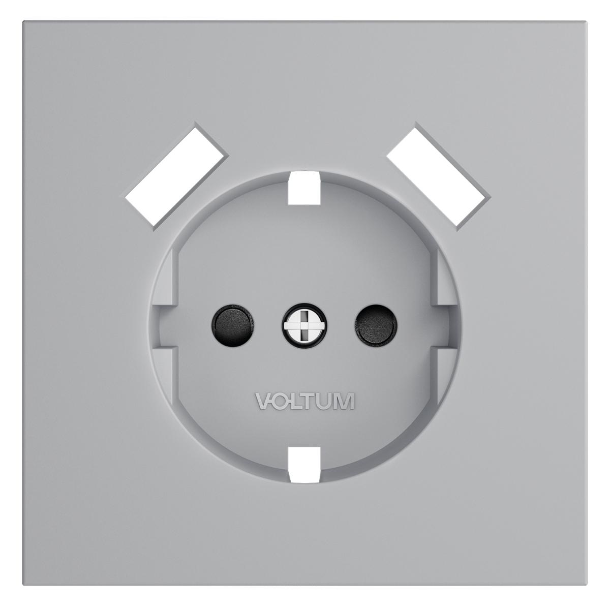 Накладка для розетки с заземлением и защитными шторками, с USB A+A Voltum S70 (серый) VLS000916