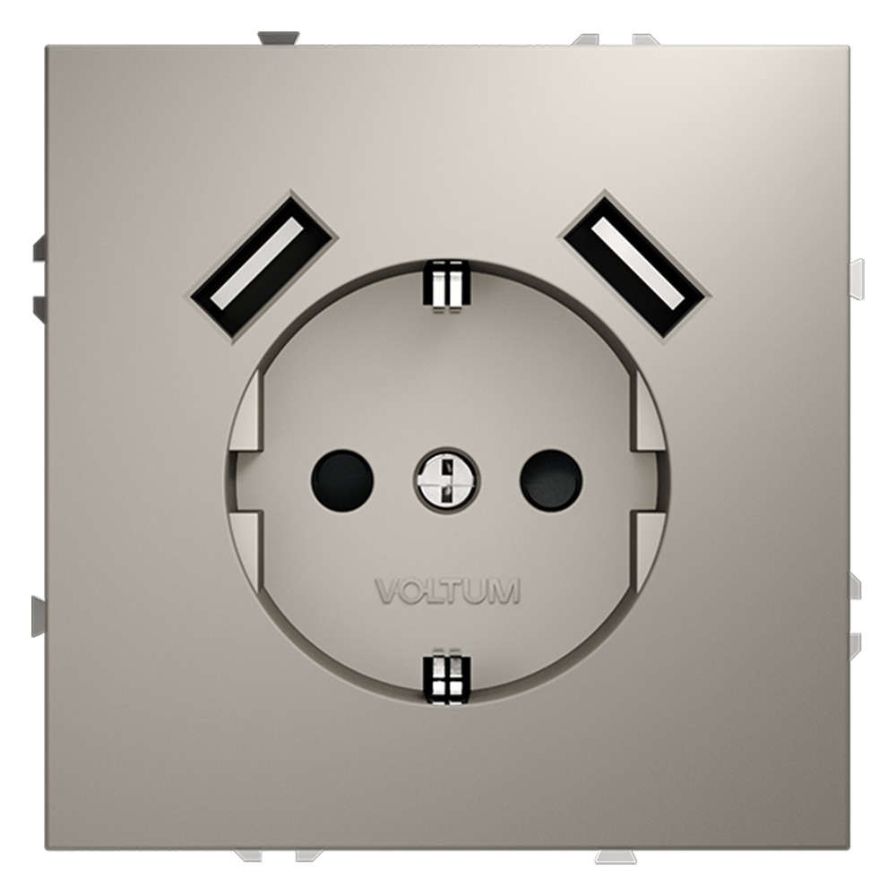 Розетка с USB, А+А Voltum S70 VLS040403 (кашемир)