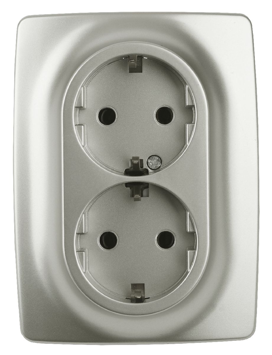 Розетка 2x2P+E Schuko со шторками Эра 12-2108-15 Б0036451