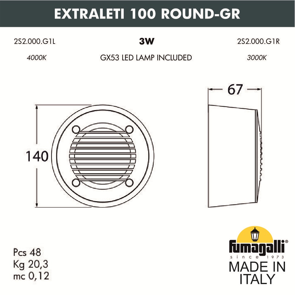 Светильник для подсветки лестниц Fumagalli Leti 2S2.000.000.WYG1L