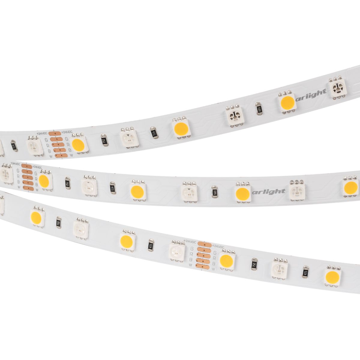 Светодиодная лента Arlight RT-B60-10mm 24V RGBW-Warm (14.4 W/m, IP20, 5m) (Открытый) 018327(3)