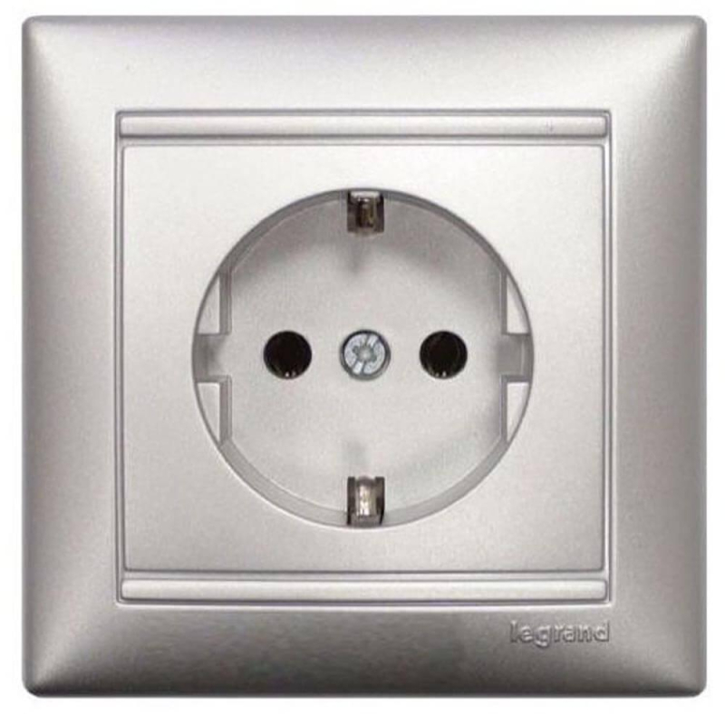 Розетка 2К+3 Legrand Valena 16A 250V с/з алюминий 770123