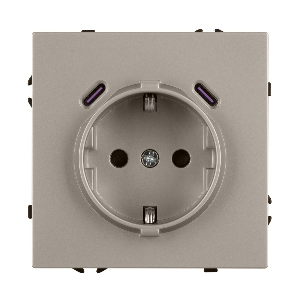 Розетка зк со шторками с USB тип C+С софт-тач кашемир Arlight SCT-MUCC-SFPL-CA (250V, 16A) 061814(1)