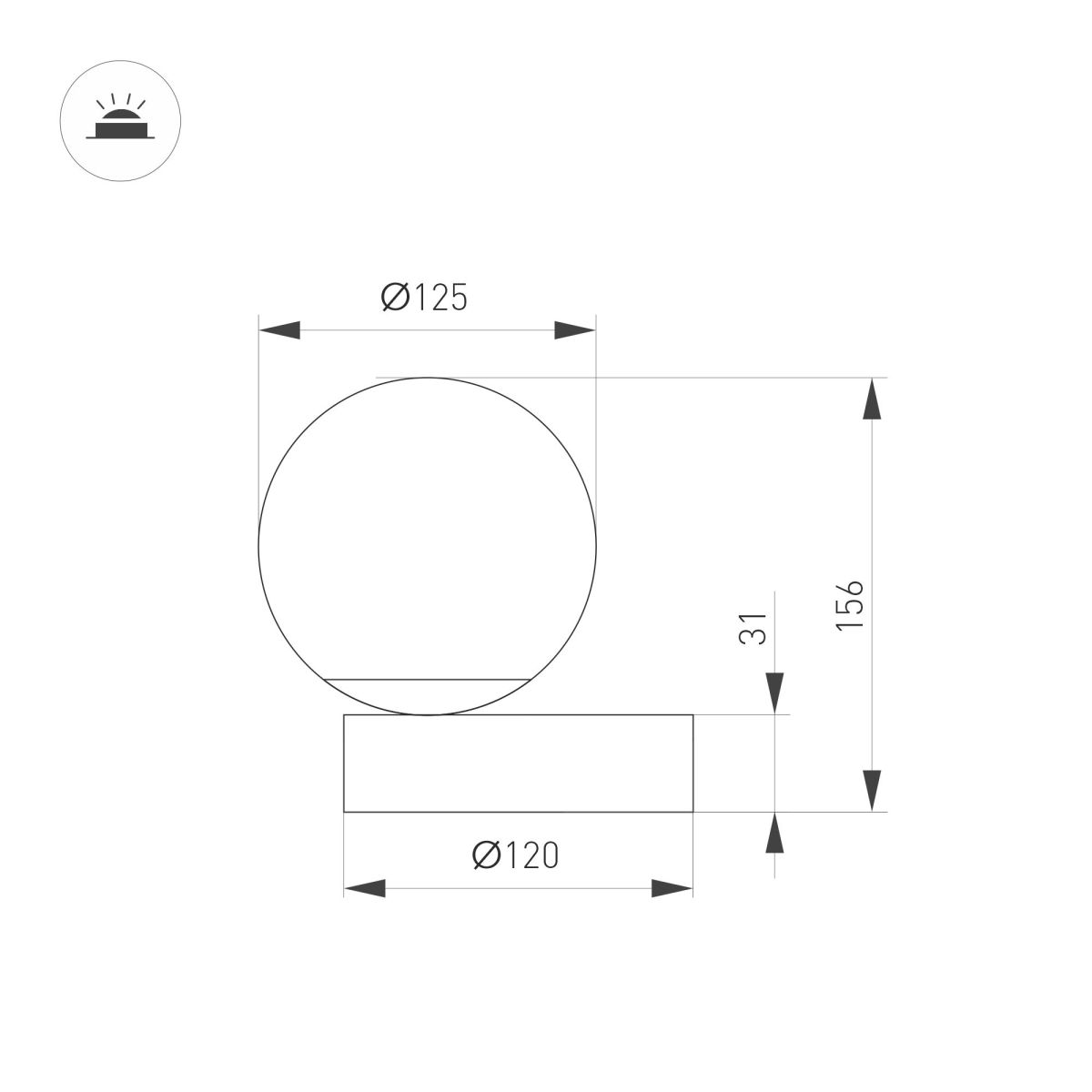 Настольная лампа Arlight SP-ORNELLA-TAB-L150-R125-6W Warm3200-MIX (GD, 300 deg, 230V, TOUCH-DIMM) (IP20 Металл) 059515