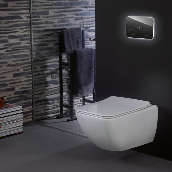 Villeroy&Boch Venticello Унитаз подвесной 37.5х56х33см., безободковый, в комплекте сиденье SlimSeat Line c микролифтом, CeramicPlus, цвет: альпийский белый