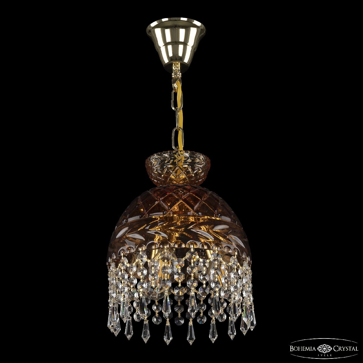 Подвесной светильник Bohemia Ivele Crystal 5478/22 G Amber/M-1F Drops