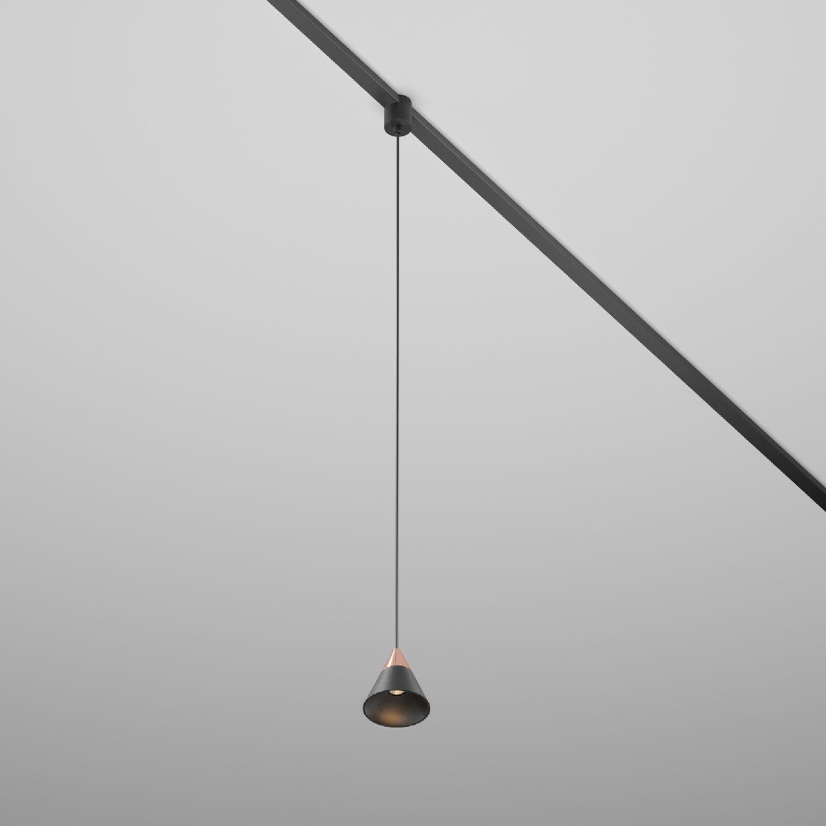 Трековый подвесной магнитный светильник Maytoni Cono TR166-1-7W3K-M-B