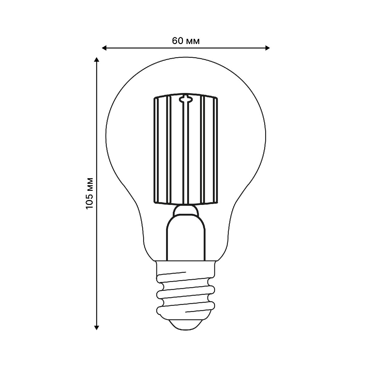 Лампа светодиодная филаментная Uniel LED-A60-7W/3000K/E27/CL GLY01TR UL-00011934
