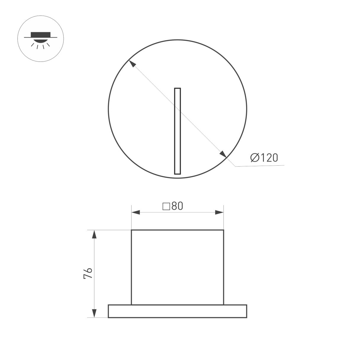 Светильник для ступеней Arlight LT-TIE-R120-3W Warm3000 (WH, 25x45 deg, 230V) (IP65 Бетон) 050874