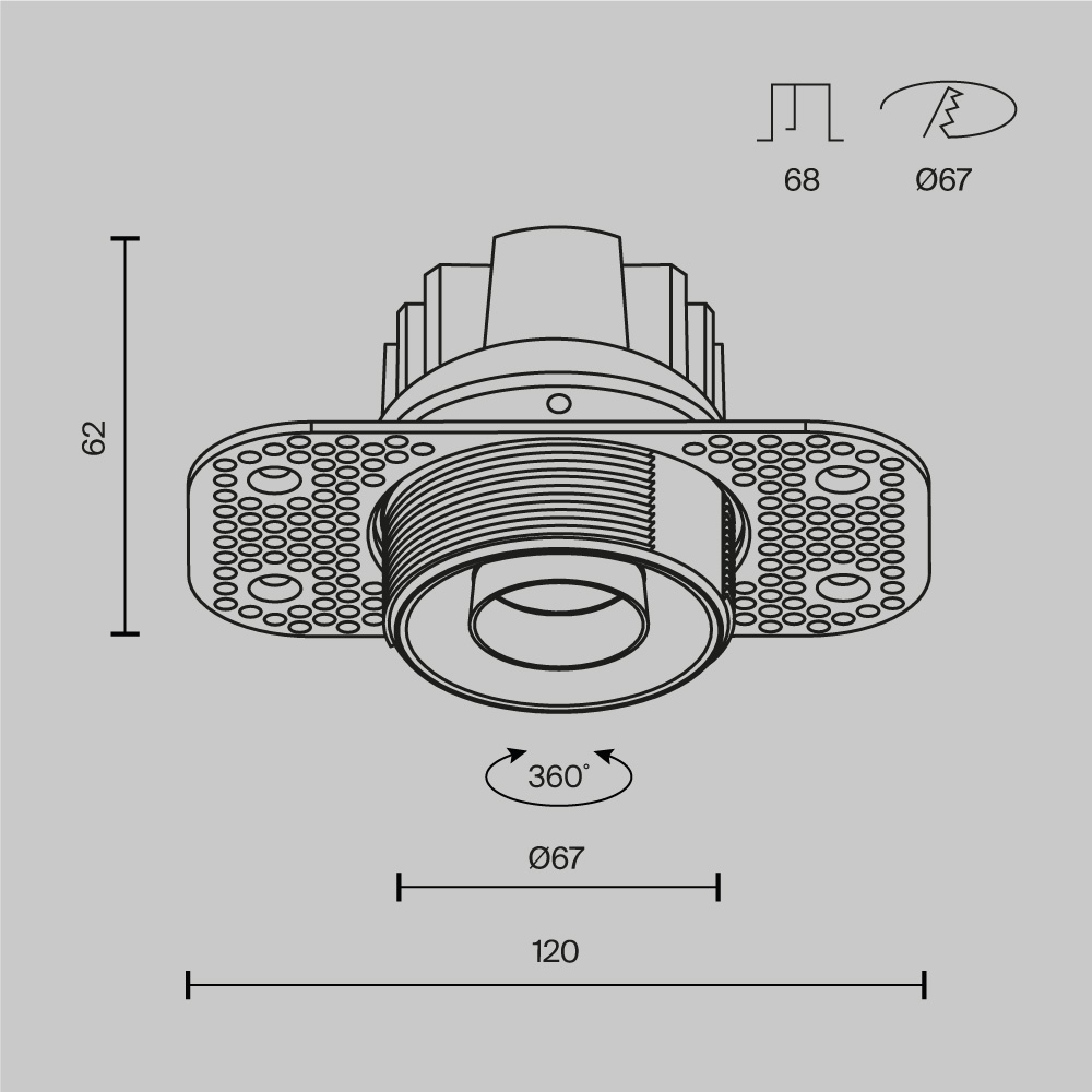 Встраиваемый светильник Maytoni Technical Dip T DL128-10W4K-TRS-B