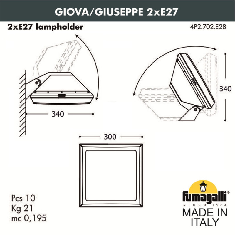 Настенный светильник Fumagalli Guizeppe 4P2.702.000.WYF1R