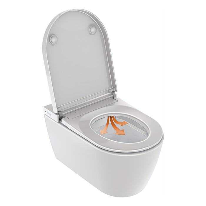 Duravit Starck F Plus Унитаз подвесной, безободковый, с сиденьем Sensowash Lite, покрытие Hygieneglaze, цвет: белый