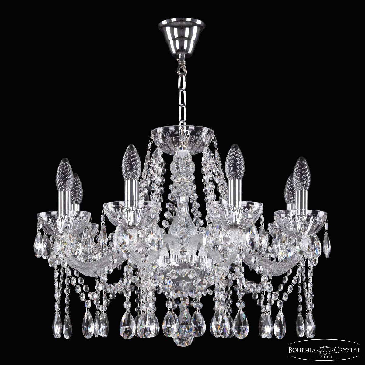 Подвесная люстра Bohemia Ivele Crystal 5413/8/200 Ni Clear/M-1H