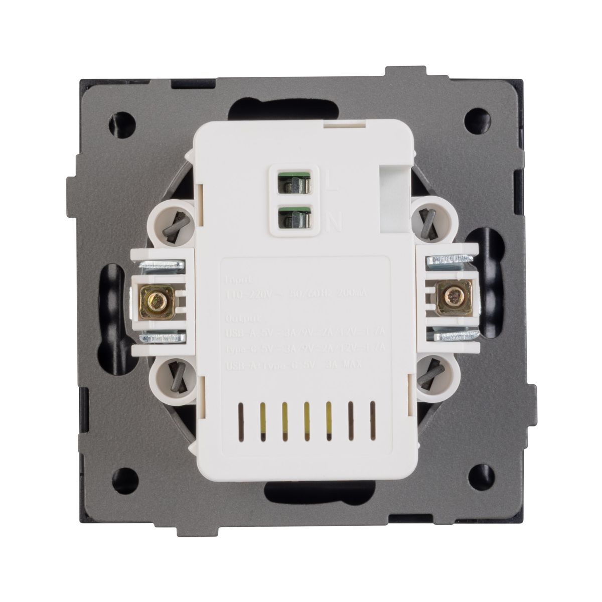Механизм USB розетки Arlight SCT-TENDO-MUAC-PL-BK (5V, 3A, QC3) 054095
