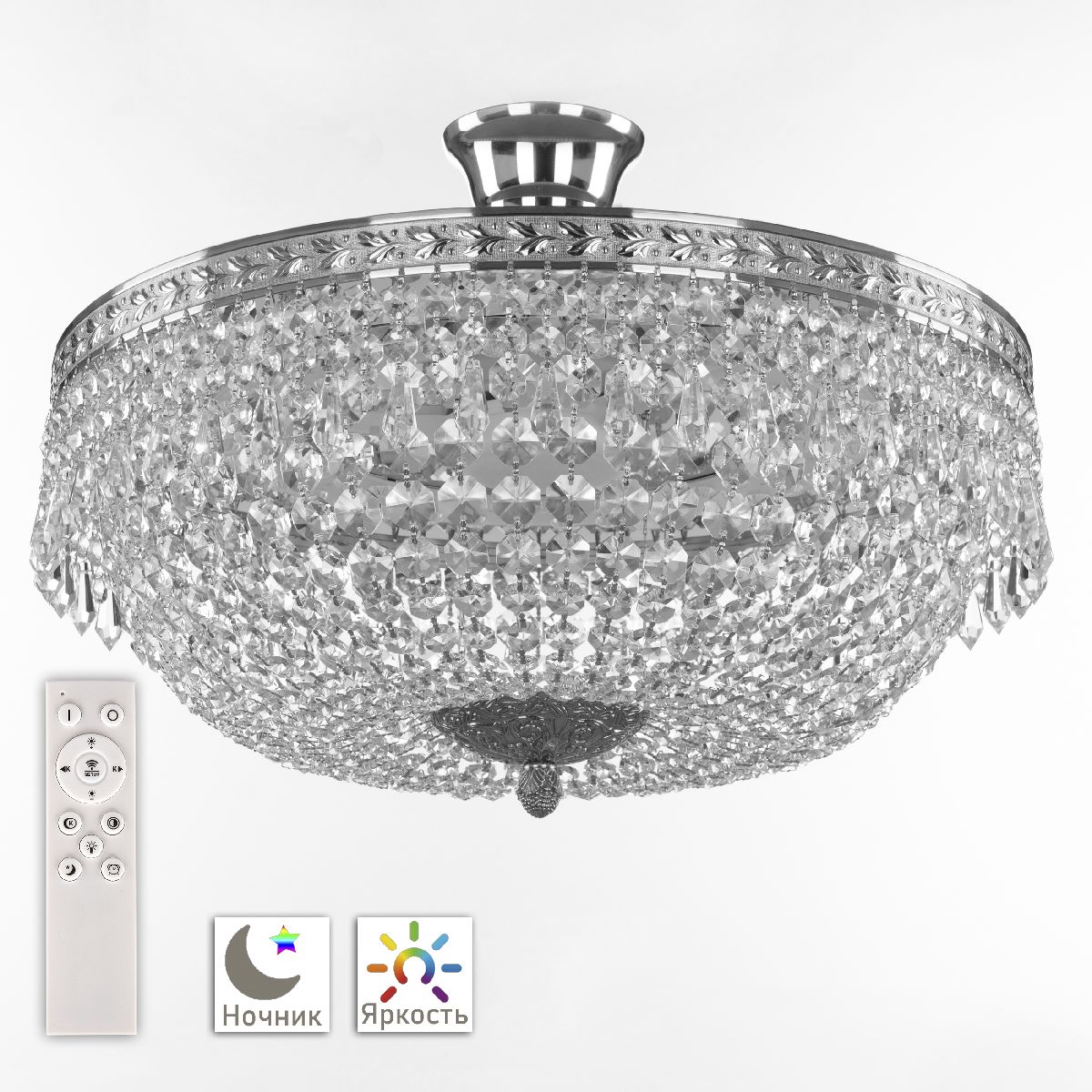 Потолочная люстра Bohemia Ivele Crystal 19011/45IV/LED-DIM Ni