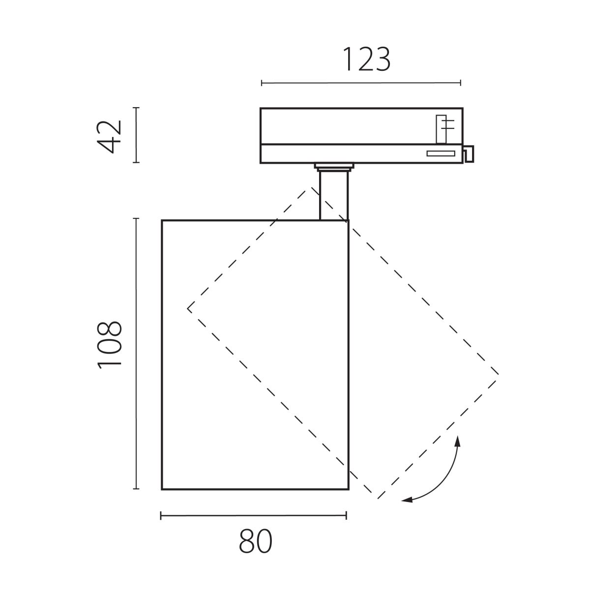 Трековый трехфазный светильник Quattro LED 36G с адаптером Lightstar Alta Base A5346QT36G (215346 + 594036 + 215303)