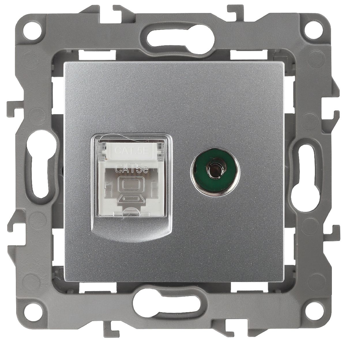 Розетка комбинированная RJ45+TV Эра 12-3110-03 Б0027443