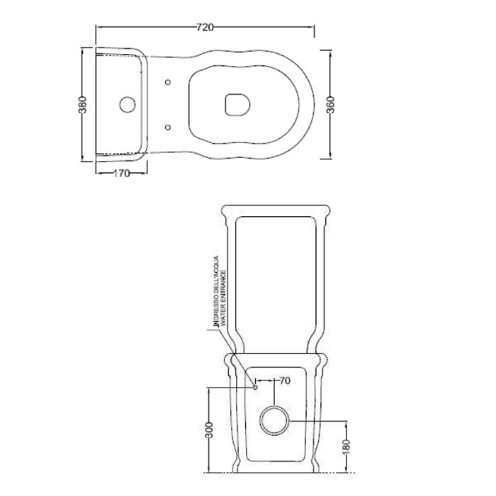 TW Ellada Унитаз напольный 72x36 см., цвет: белый