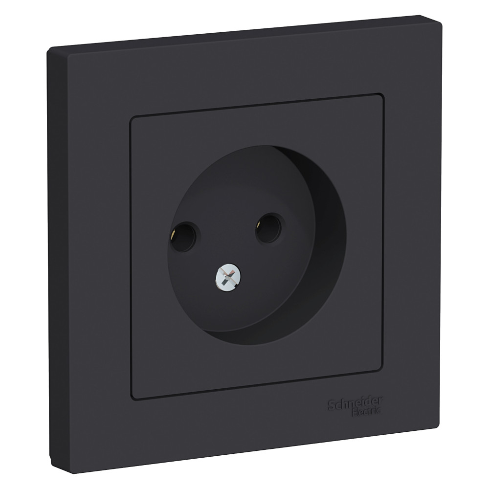 Розетка б/з, 16А Systeme Electric AtlasDesign Карбон ATN001040