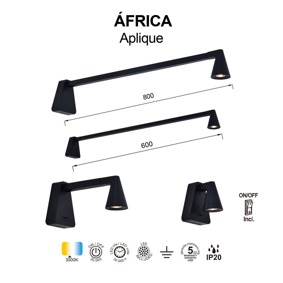 Настенный светильник Mantra Africa 9414
