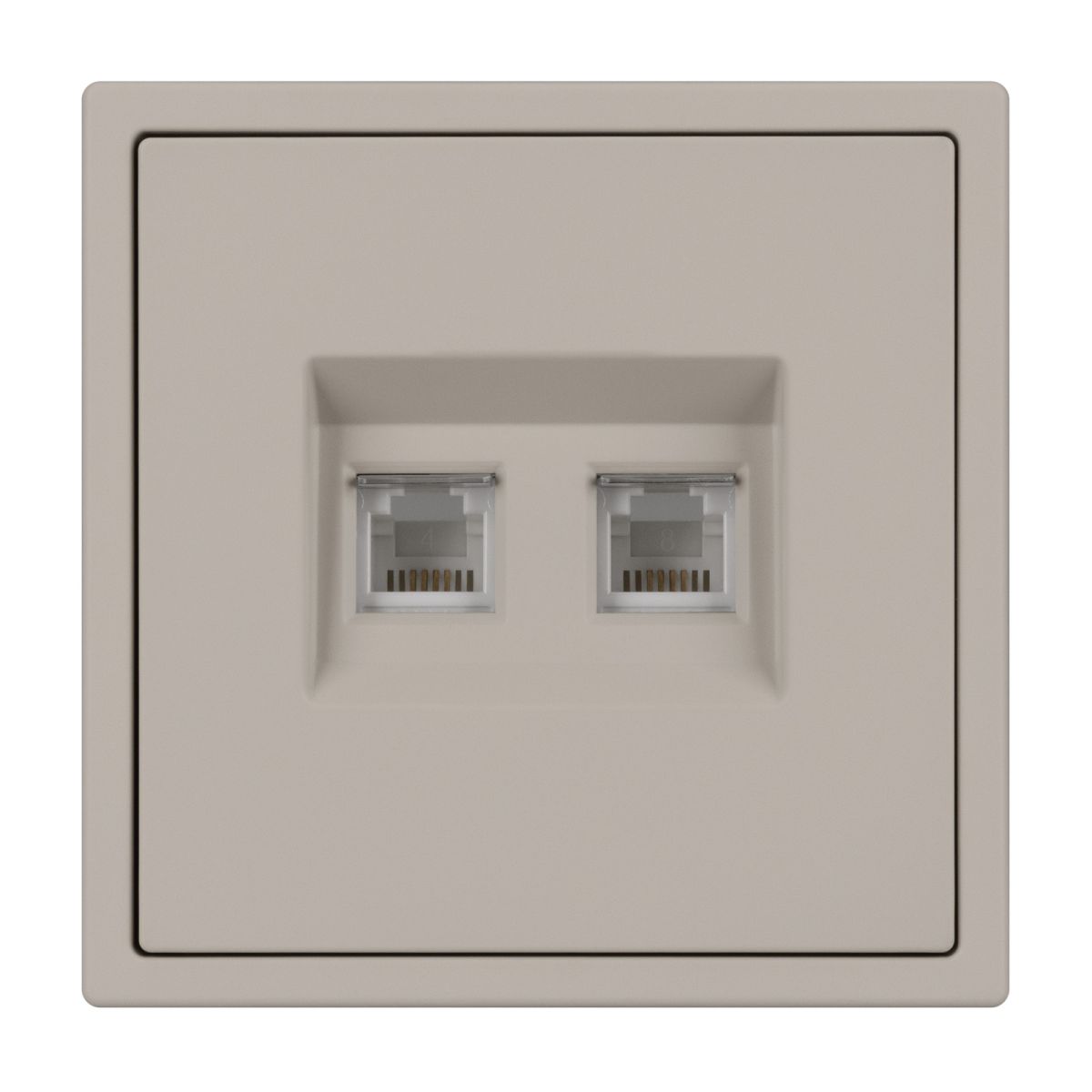 Механизм сдвоенной телефонной розетки Arlight SCT-NOBE-MTL2-SFPL-CA (RJ-11, 4C) (Кашемир) 061889