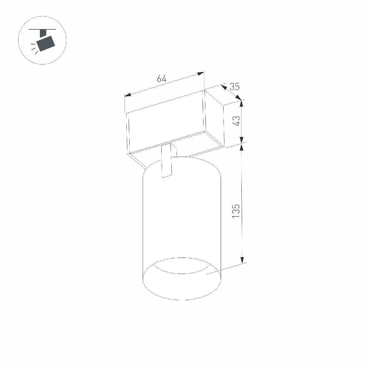 Трековый магнитный светильник Arlight MAG-SPOT-45-R85-12W Day4000 (WH, 36 deg, 24V, DALI) 046590