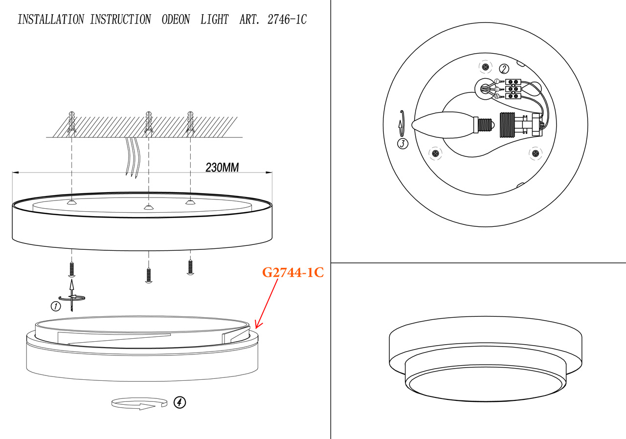 Настенный светильник Odeon Light Holger 2746/1C