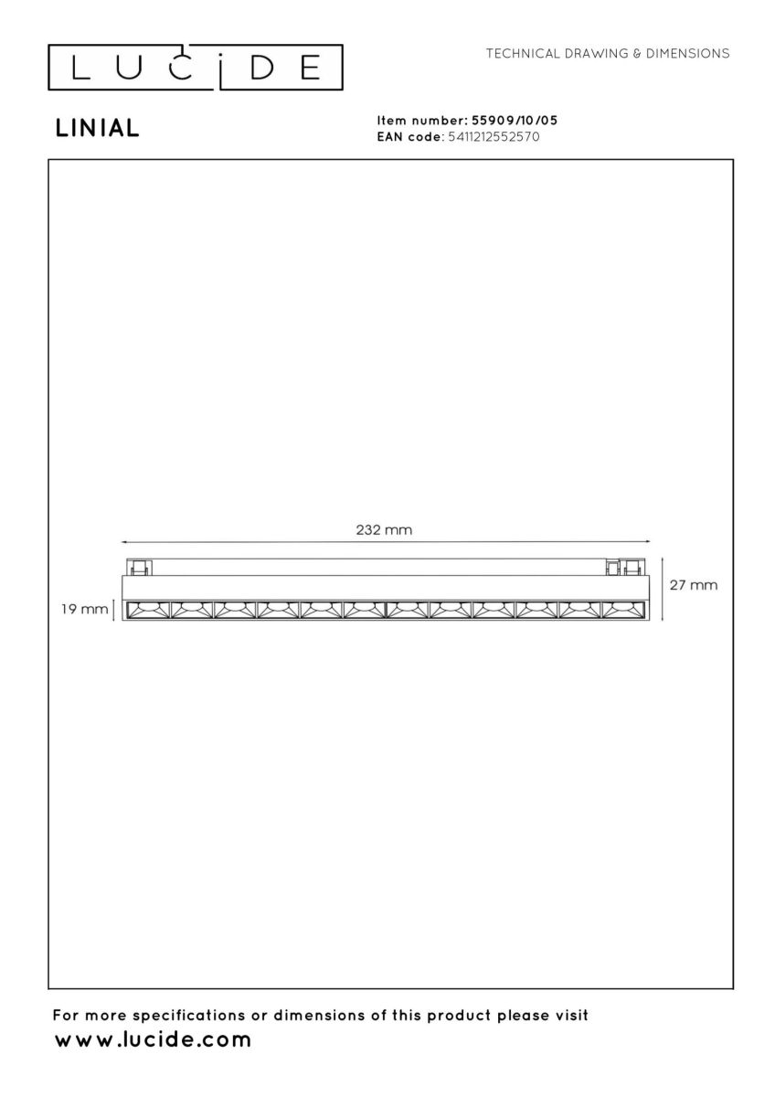 Трековый светильник Lucide Linial Xenia 55909/10/05