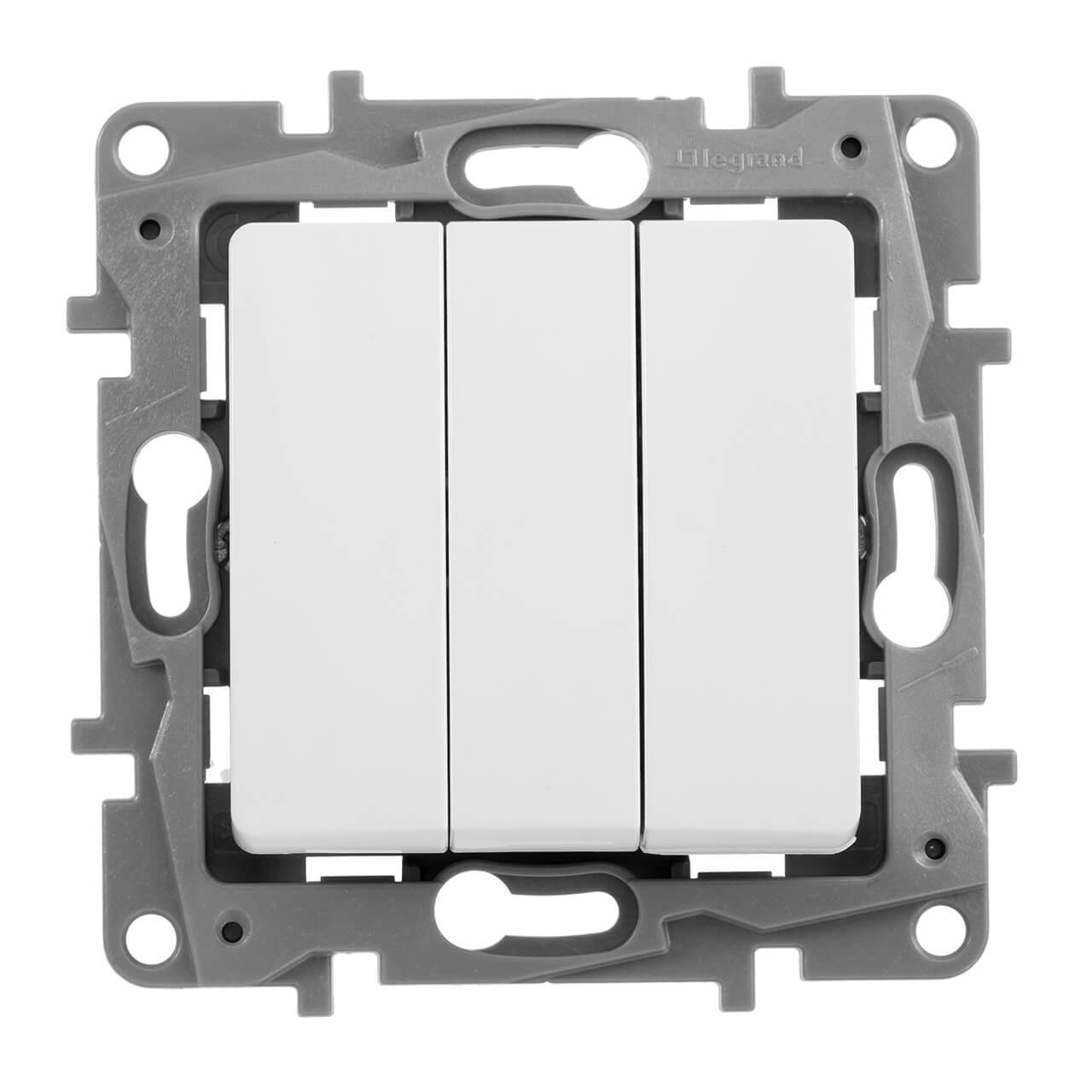 Выключатель трехклавишный Legrand Etika 10A 250V антрацит 672613