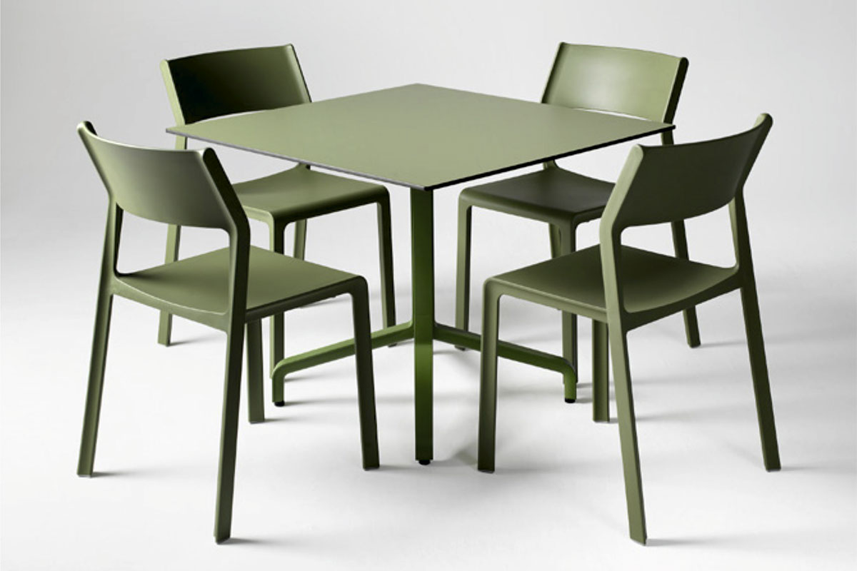 Стол складной квадратный Frasca Mini 70*70, белый (база + столешница)