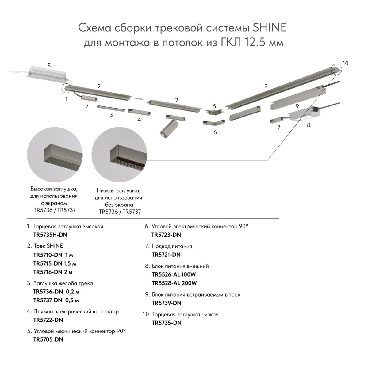 Подвод питания Denkirs Shine base TR5721-DN