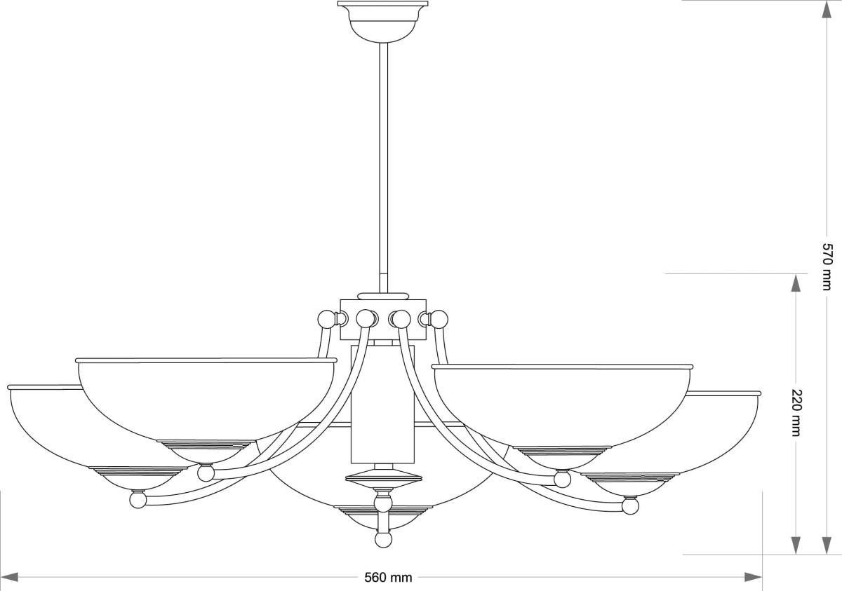 Подвесная люстра Kutek N N-ZW-5 (P)