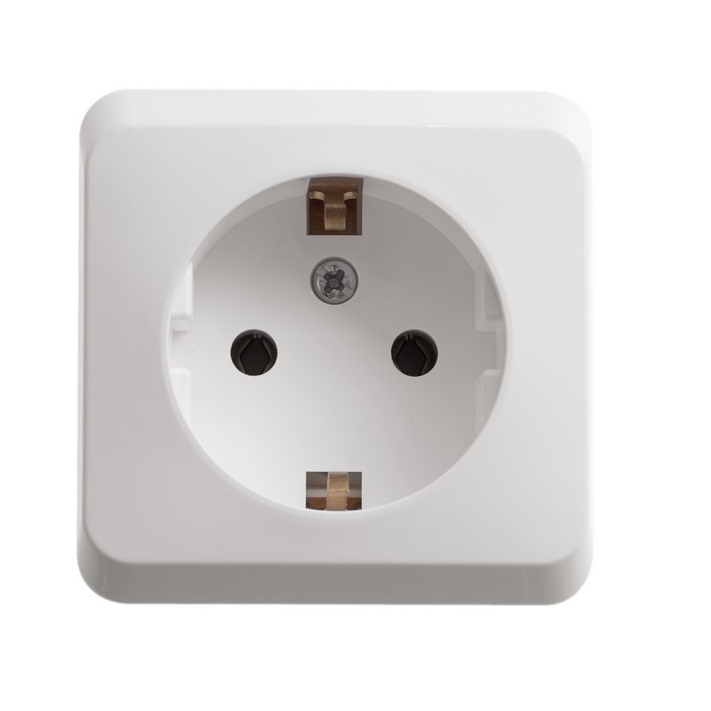 Розетка 1-ая с/з без шторок Systeme Electric Этюд наруж PA16-003B