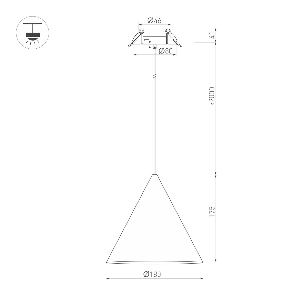Подвесной светильник Arlight SP-MAKOTO-R180-10W Warm2700 (WH, 36 deg, 230V, TRIAC) 057207