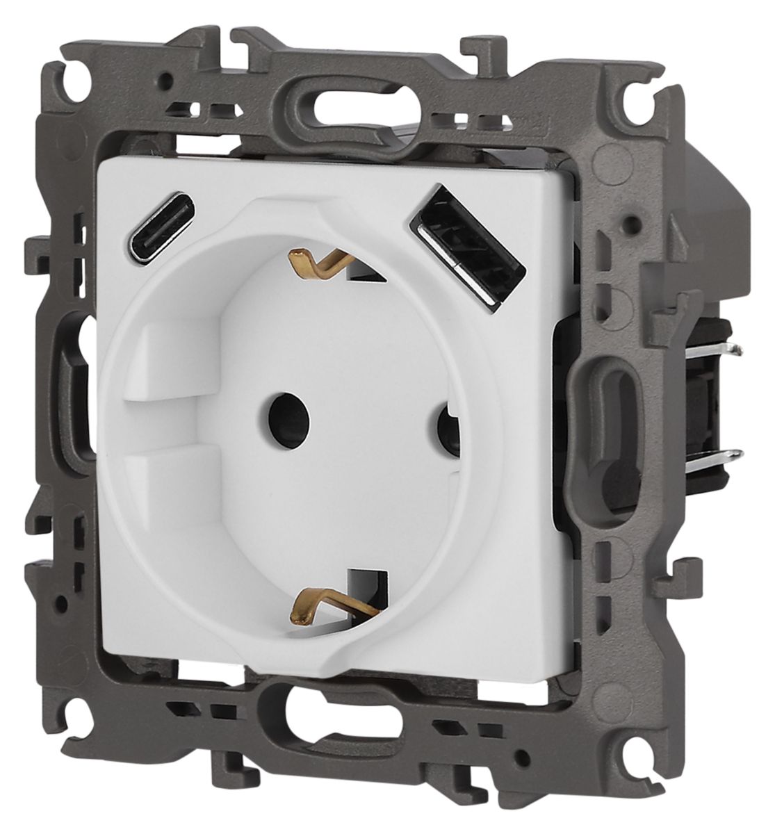 Розетка со шторками с USB type-A+C Эра 12-4108-01М Б0067711