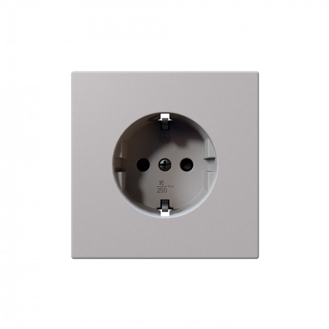 Розетка SCHUKO с защитными шторками 16A 250V 2P+T, цвет Белый матовый (soft touch) Jasmart FD5501PWM