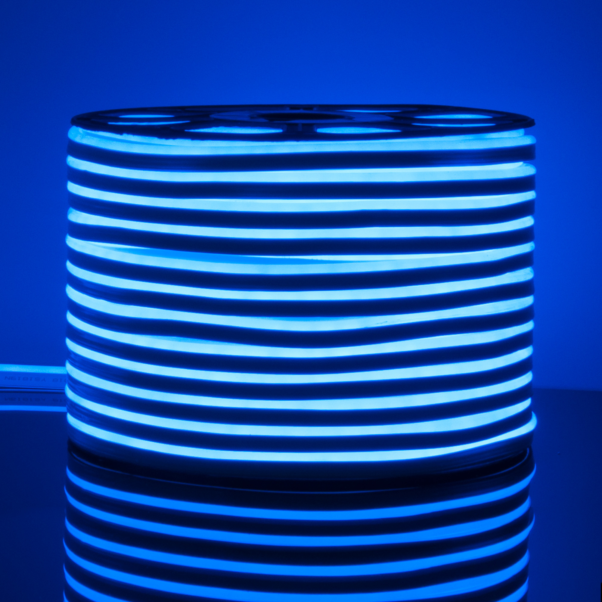 Светодиодный гибкий неон Elektrostandard 220V 9,6W 120Led 2835 IP67 односторонний синий, 50 м 4690389136542