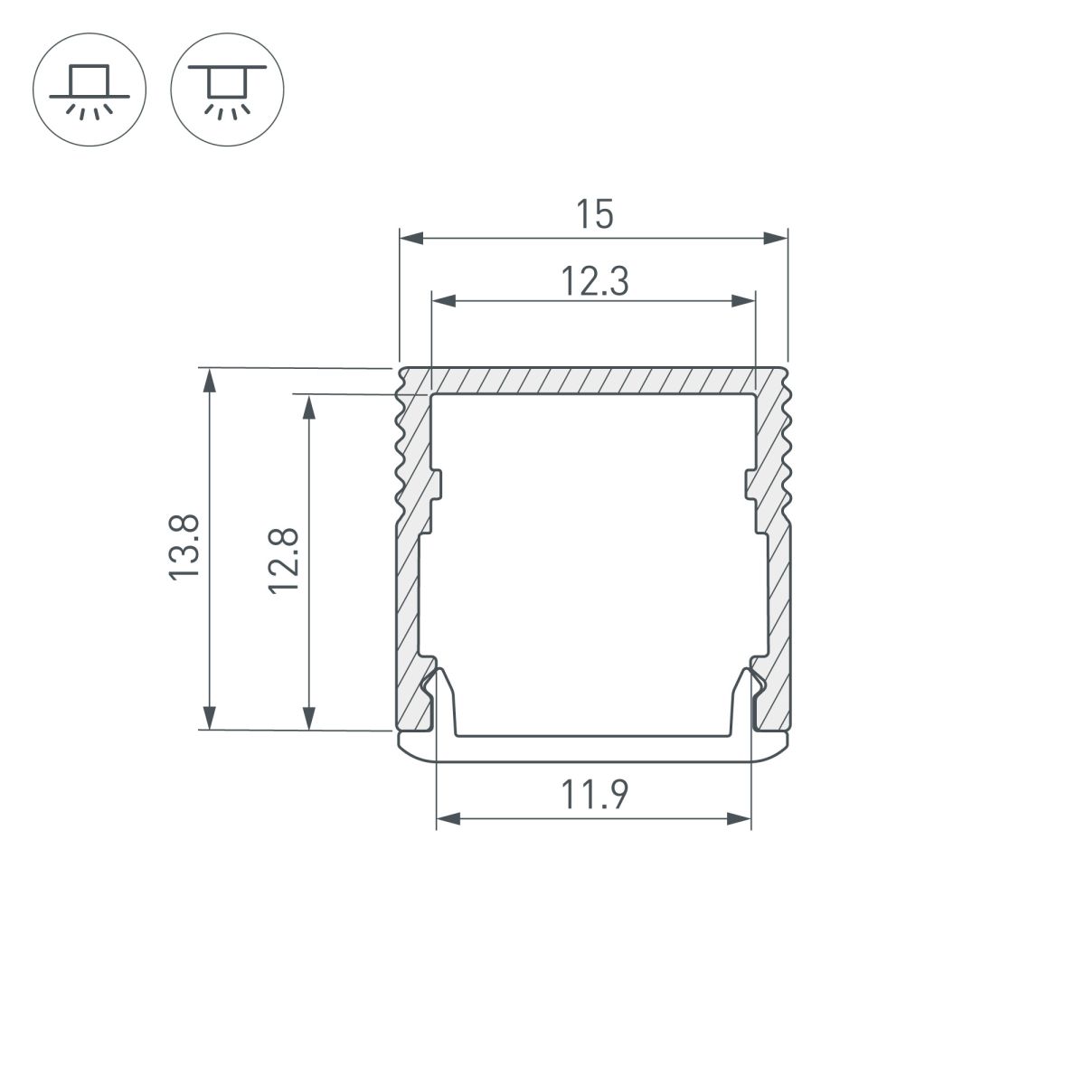 Профиль Arlight SL-MINI-15-3000 BLACK (Алюминий) 061611