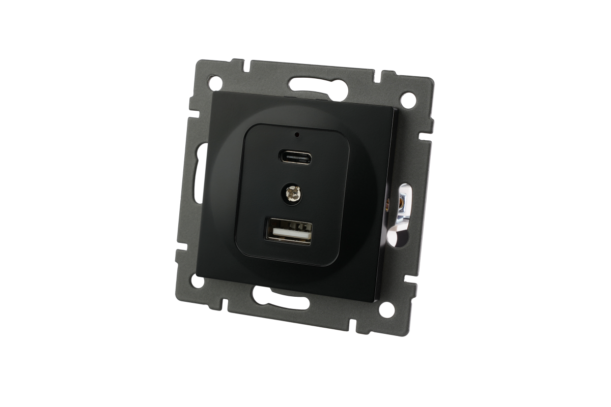 Механизм USB розетки Arlight SCT-MUAC-PL-BK-V (5V, 3A, QC4) 049838
