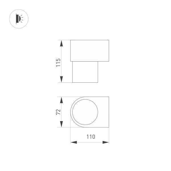 Настенный светильник Arlight SP-Spicy-Wall-S115x72-6W Day4000 033581