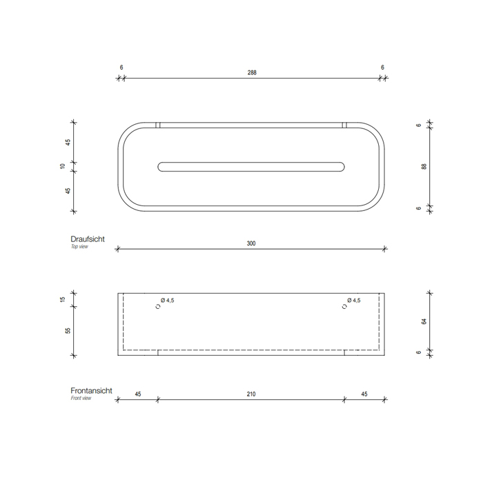 Decor Walther Black Stone DCT30 Душевая полочка 30x10см, подвесная, цвет: черный матовый / хром
