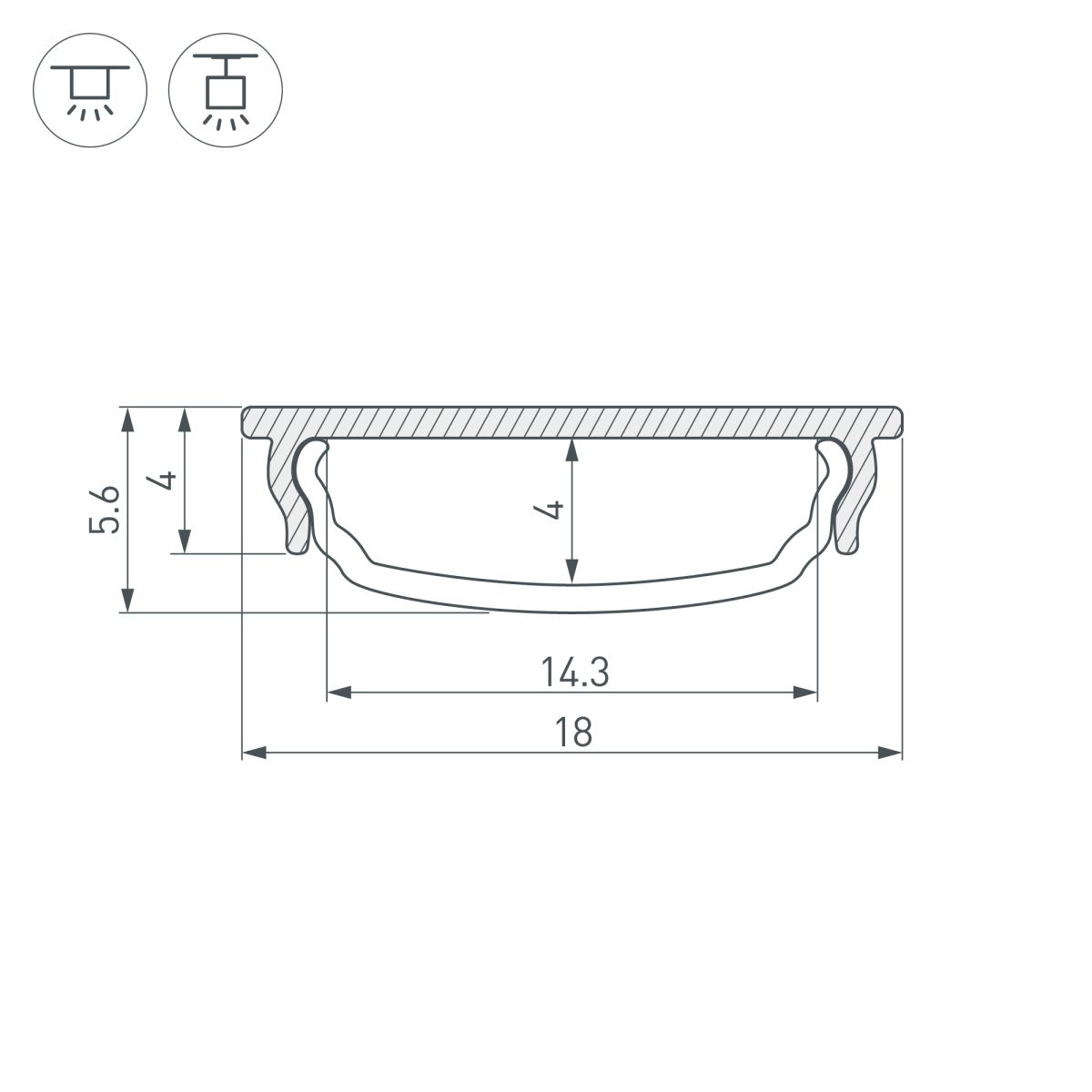 Профиль Arlight ARH-BENT-W18-3000 ANOD BLACK (Алюминий) 056205