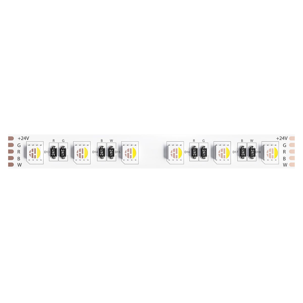 Светодиодная лента Arte Lamp Tape 24В 14,4Вт/м 2900/3100+RGB 5м IP20 A2406012-02-RGB3K