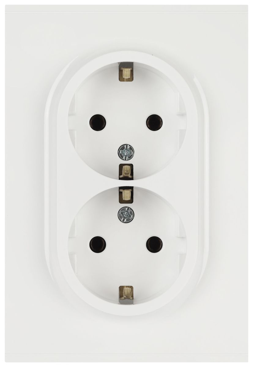 Розетка ЭРА Arktik 16-2104-01 двойная с заземлением 2X2P+E Schuko 16А-250В белый Б0070444