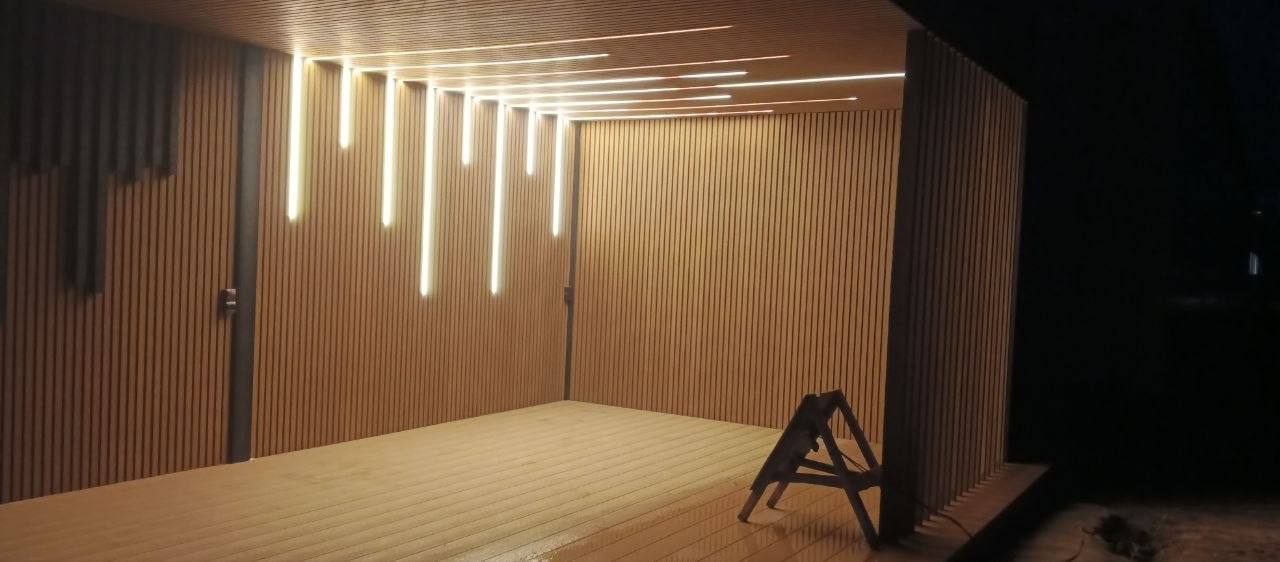 Фасадная реечная панель ДПК Holzhof Эко / Eco 219*24*3000мм, Коричневый