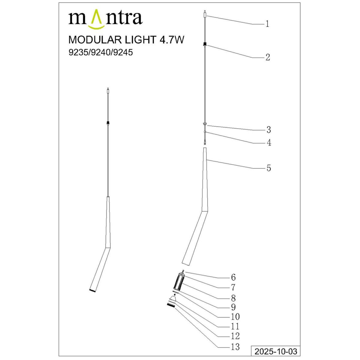 Подвесная люстра Mantra Boomerang 9370+9235 (14L)